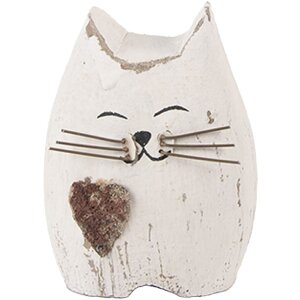 Clayre & Eef Décoration Chat en Bois 6x4x7 cm