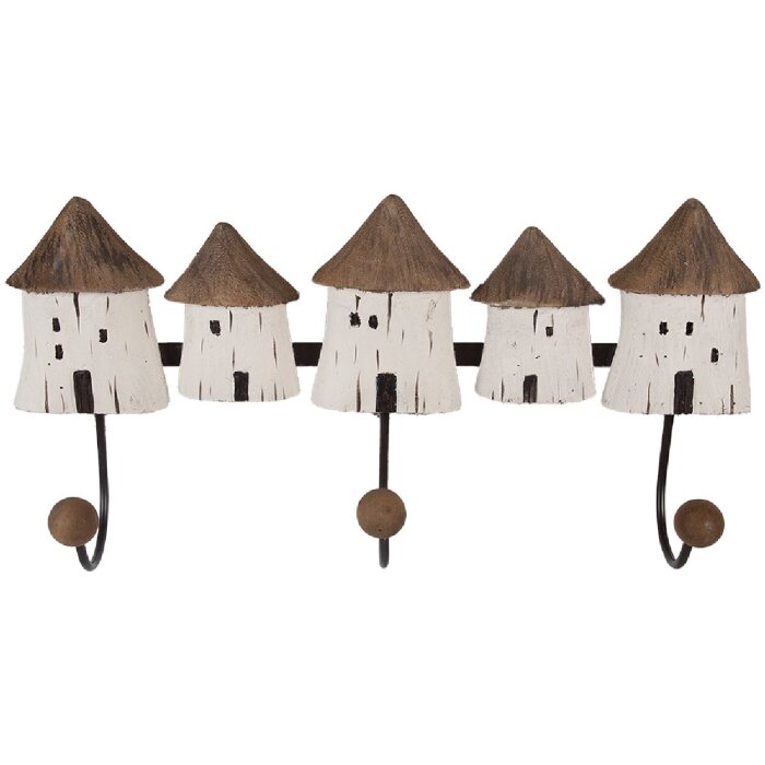 Clayre & Eef 6H2436 Porte-manteau mural 38x8x19 cm bois et fer