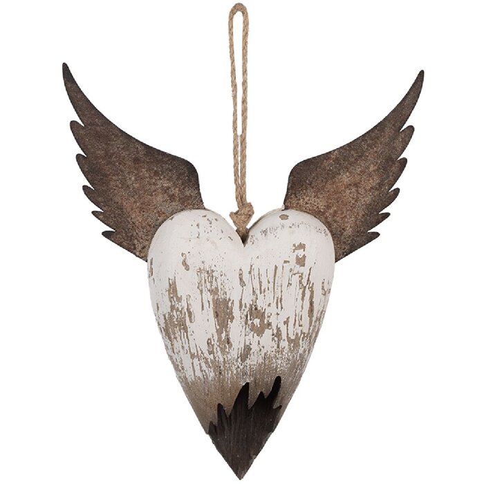 Décoration Suspendue Coeur Clayre & Eef 25x4x30 cm