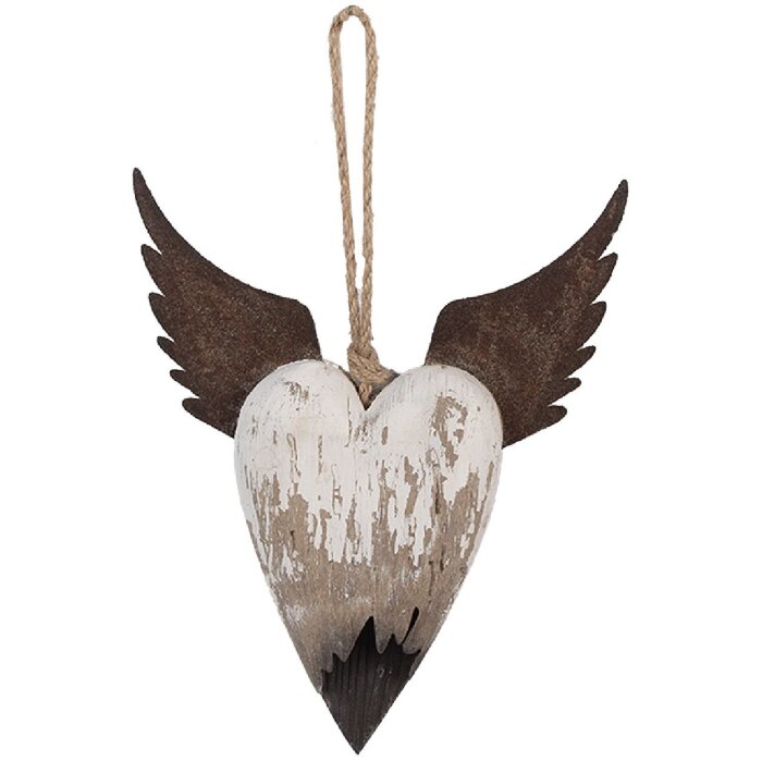 Clayre & Eef Décoration Suspendue Cœur 18x3x22 cm