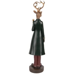 Clayre & Eef 6PR5408 Décoration Cerf 9x9x37 cm Marron/Rouge