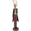 Clayre & Eef 6PR5408 Décoration Cerf 9x9x37 cm Marron/Rouge