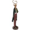 Clayre & Eef 6PR5408 Décoration Cerf 9x9x37 cm Marron/Rouge