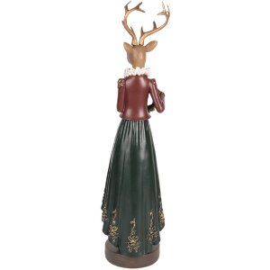 Décoration Cerf Clayre & Eef 9x8x37 cm Braun-Grün