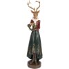 Décoration Cerf Clayre & Eef 9x8x37 cm Braun-Grün