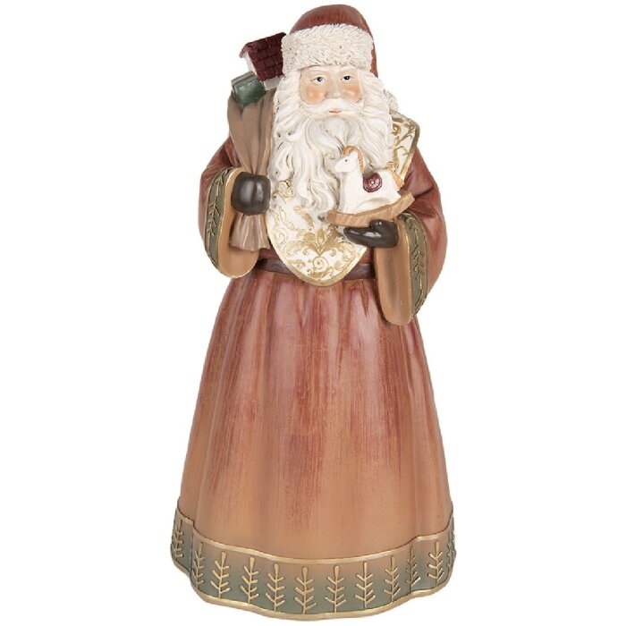Clayre & Eef Décoration Père Noël Rot et Gold