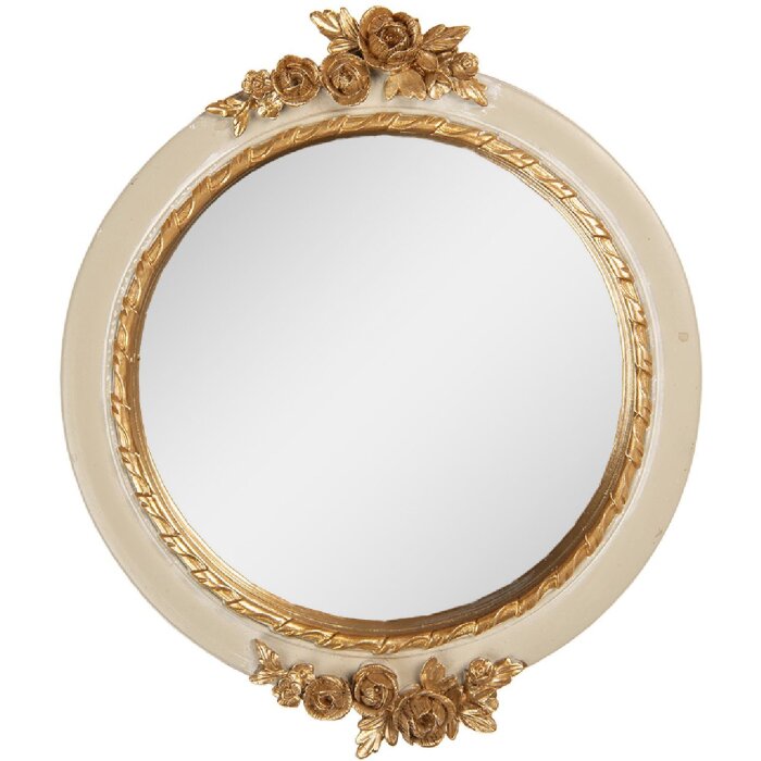Clayre & Eef 62S339M Miroir Mural Beige-Doré 17x20 cm