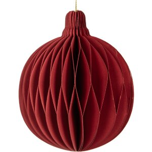Clayre & Eef Boule de Noël en Papier 8x10 cm Rot