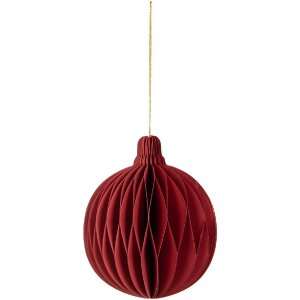 Clayre & Eef Boule de Noël en Papier 8x10 cm Rot