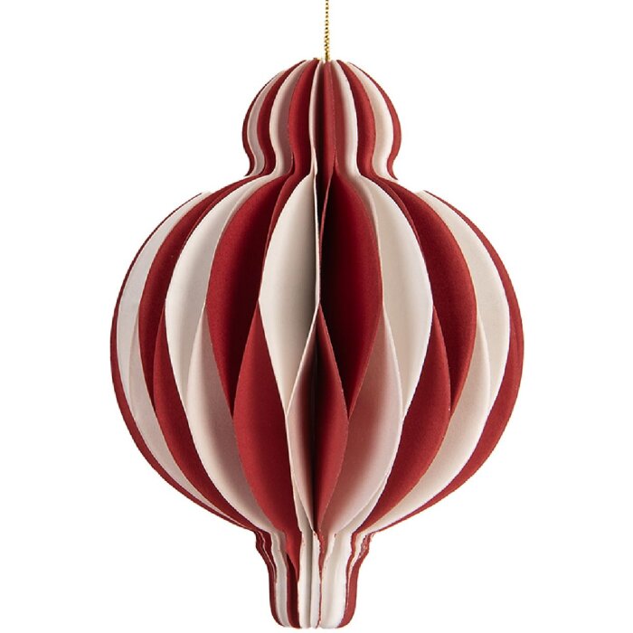 Boule de Noël en Papier Rot-Weiß Clayre & Eef Ø 10 cm