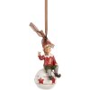 Clayre & Eef 6PR5389 Décoration Suspension Elfe 5x5x10 cm Rouge et Blanc