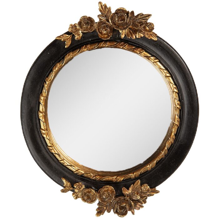 Miroir mural Clayre & Eef 62S340S 14x2x16 cm Noir et Doré