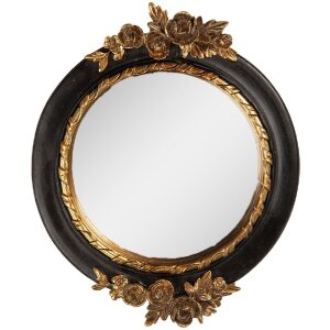 Miroir mural Clayre & Eef 62S340S 14x2x16 cm Noir et Doré