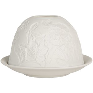 Clayre & Eef 6CE2209 Bougeoir en porcelaine blanc...