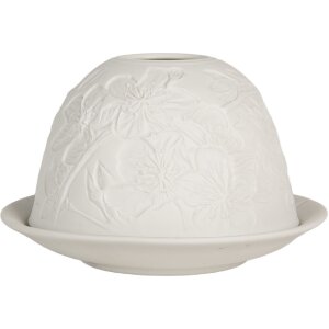 Clayre & Eef 6CE2209 Bougeoir en porcelaine blanc...