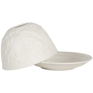 Clayre & Eef 6CE2209 Bougeoir en porcelaine blanc Ø 12x8 cm