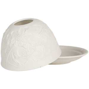 Clayre & Eef 6CE2209 Bougeoir en porcelaine blanc Ø 12x8 cm