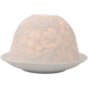 Clayre & Eef 6CE2209 Bougeoir en porcelaine blanc Ø 12x8 cm