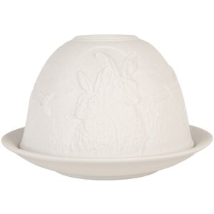 Clayre & Eef Bougeoir en Porcelaine Ø 12x8 cm