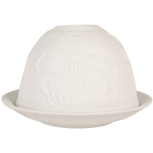 Clayre & Eef Bougeoir en Porcelaine Ø 12x8 cm