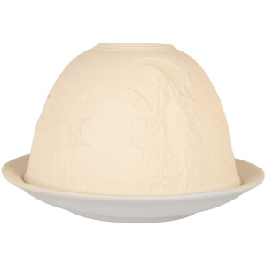 Clayre & Eef Bougeoir en Porcelaine Ø 12x8 cm