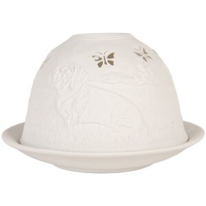 Clayre & Eef 6CE2211 Bougeoir Ø 12x8 cm Blanc