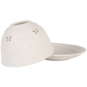 Clayre & Eef 6CE2211 Bougeoir Ø 12x8 cm Blanc