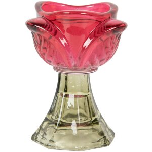 Clayre & Eef Bougeoir Rose-Vert Ø 7x10 cm