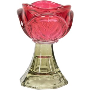 Clayre & Eef Bougeoir Rose-Vert Ø 7x10 cm