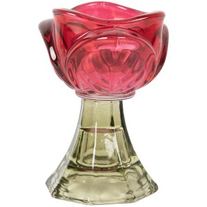 Clayre & Eef Bougeoir Rose-Vert Ø 7x10 cm