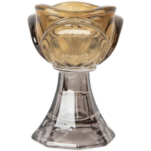 Clayre & Eef 6GL5342Y Bougeoir Verre 7x10 cm Marron-Gris