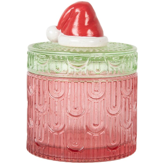 Clayre & Eef 6GL5343 Pot à provisions Rouge Vert Ø 9x12 cm