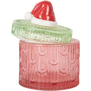 Clayre & Eef 6GL5343 Pot à provisions Rouge Vert Ø 9x12 cm