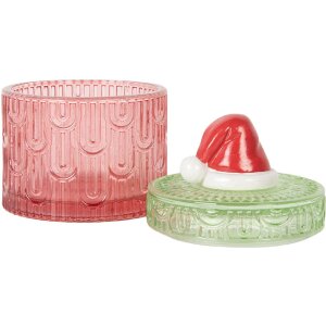 Clayre & Eef 6GL5343 Pot à provisions Rouge Vert Ø 9x12 cm