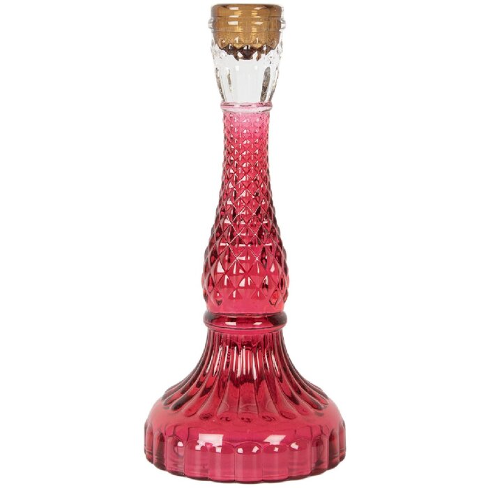 Clayre & Eef Bougeoir Verre Ø 10x22 cm Rose