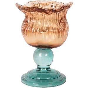 Bougeoir Clayre & Eef Orange et Vert 10x14 cm