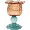 Bougeoir Clayre & Eef Orange et Vert 10x14 cm