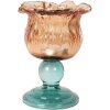 Bougeoir Clayre & Eef Orange et Vert 10x14 cm