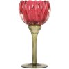 Clayre & Eef 6GL5349 Bougeoir Verre Rose & Vert 8x18 cm