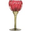 Clayre & Eef 6GL5349 Bougeoir Verre Rose & Vert 8x18 cm