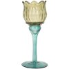 Clayre & Eef 6GL5350 Bougeoir Ø 7x19 cm Vert Bleu