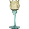 Clayre & Eef 6GL5350 Bougeoir Ø 7x19 cm Vert Bleu