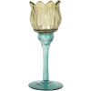Clayre & Eef 6GL5350 Bougeoir Ø 7x19 cm Vert Bleu