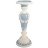 Clayre & Eef 6PR5801 Bougeoir Ø 10x27 cm Blanc et Bleu