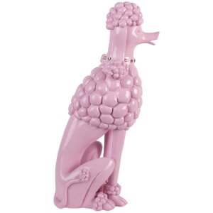 Décoration Chien Caniche Rose Clayre & Eef 13x17x33 cm