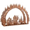 Clayre & Eef Bougeoir Scène de Noël 32x9x23 cm Marron