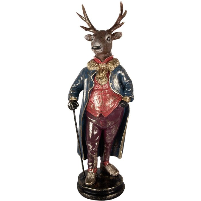 Clayre & Eef Décoration Renne 25x18x66 cm Marron Rouge