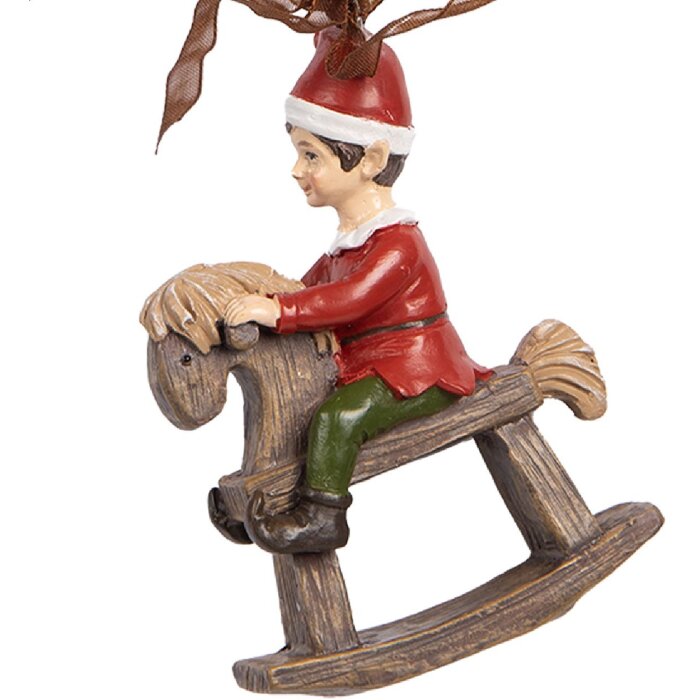 Clayre & Eef Décoration Suspendue Enfant Cheval à Bascule 7x3x9 cm