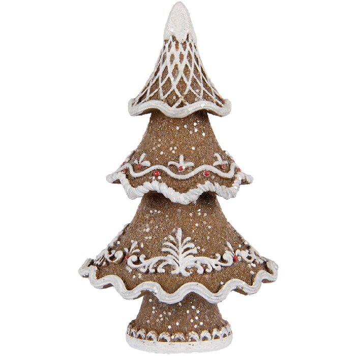Clayre & Eef Décoration Sapin de Noël 7x5x11 cm Braun-Weiß