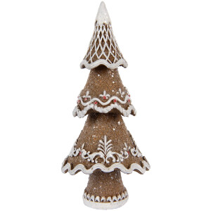 Clayre & Eef Décoration Sapin de Noël 7x5x11 cm Braun-Weiß